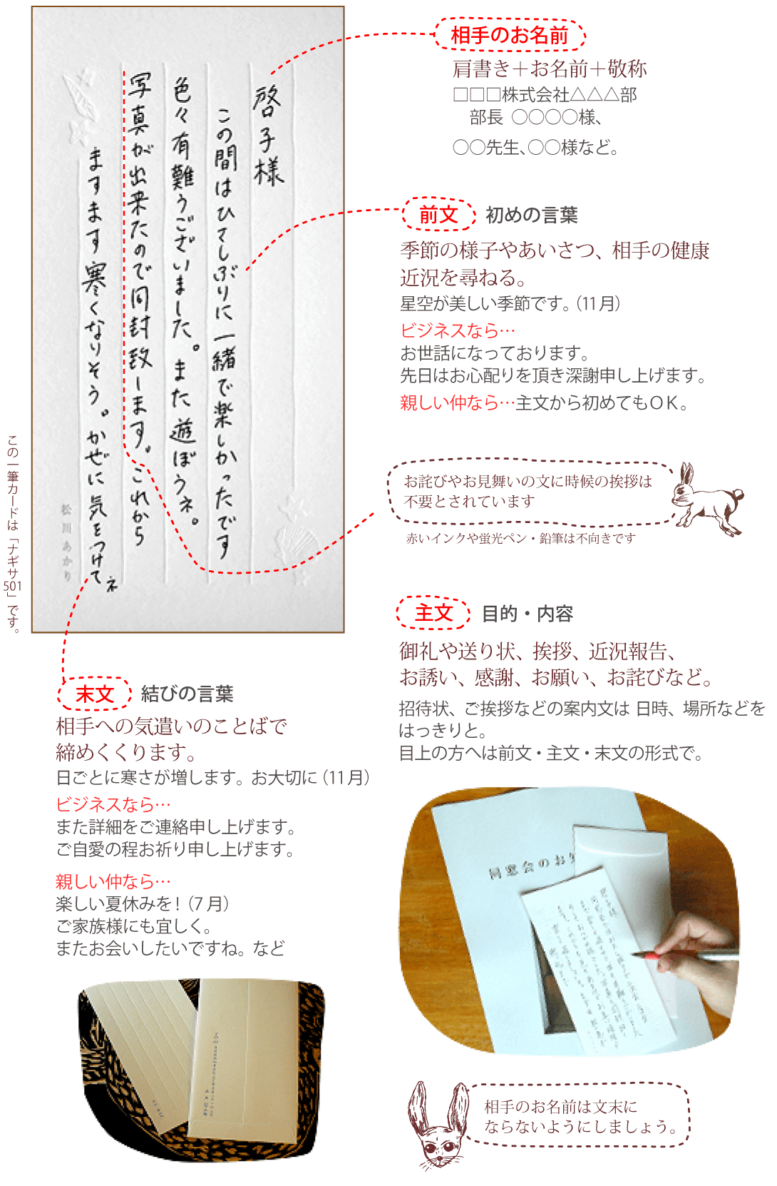 和一筆カード 封筒セットの書き方 パピレッタ お名前入りオーダーメイドレターセット